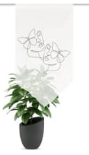 HOME WOHNIDEEN Scheibengardine SYLIA Grau Voile Digitaldruck Bild 1