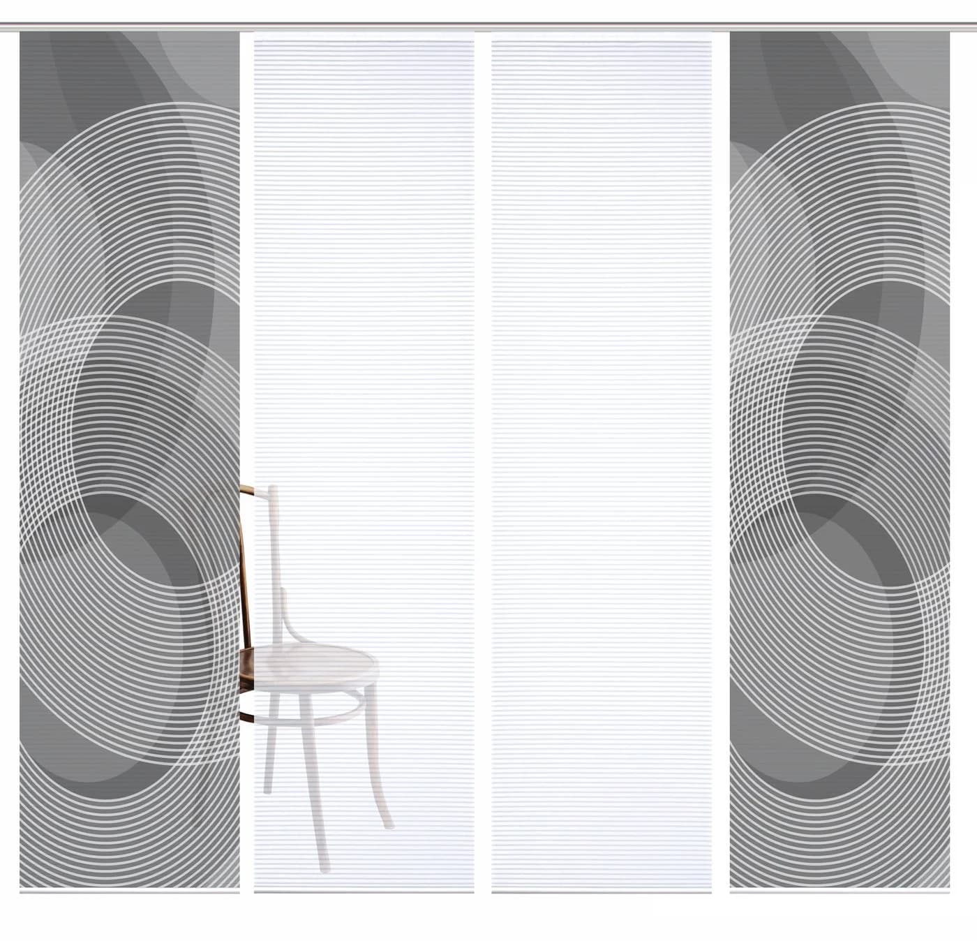 HOME WOHNIDEEN Schiebegardine AFONSO Anthrazit 4er Set
