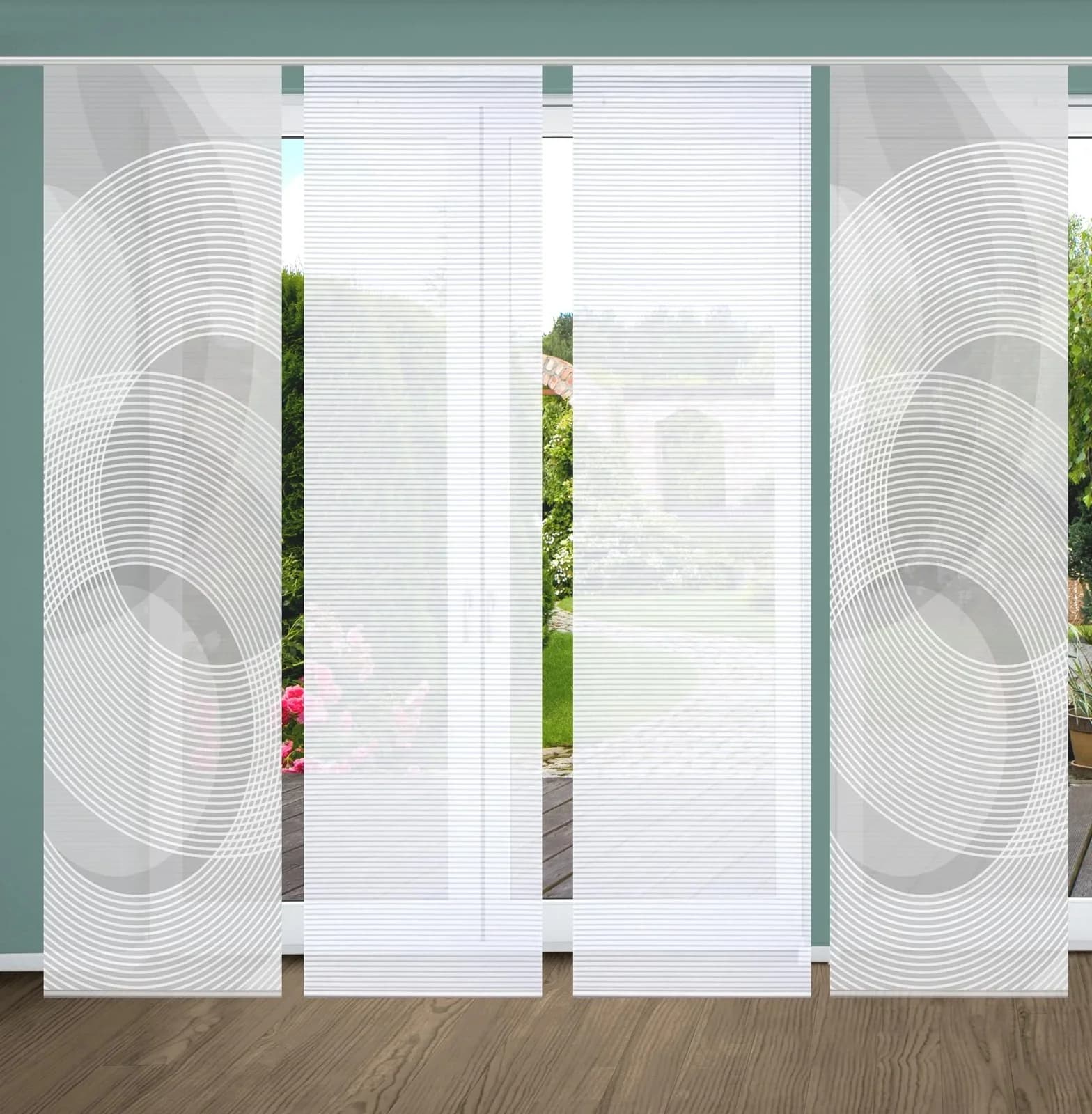 HOME IN GREEN Schiebegardine AFONSO Grau Bambusoptik Polyester