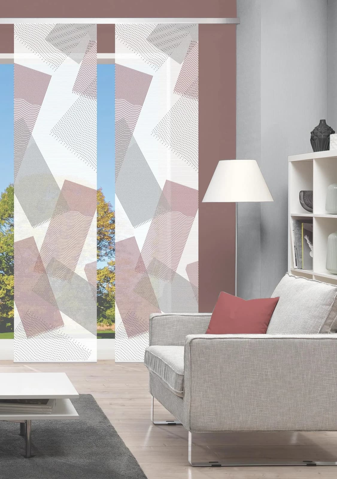 Vision Schiebegardine NAYAH Bambus Optik Rot