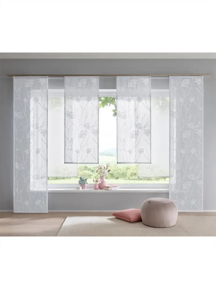 Schiebegardine HEINE HOME weiß floral