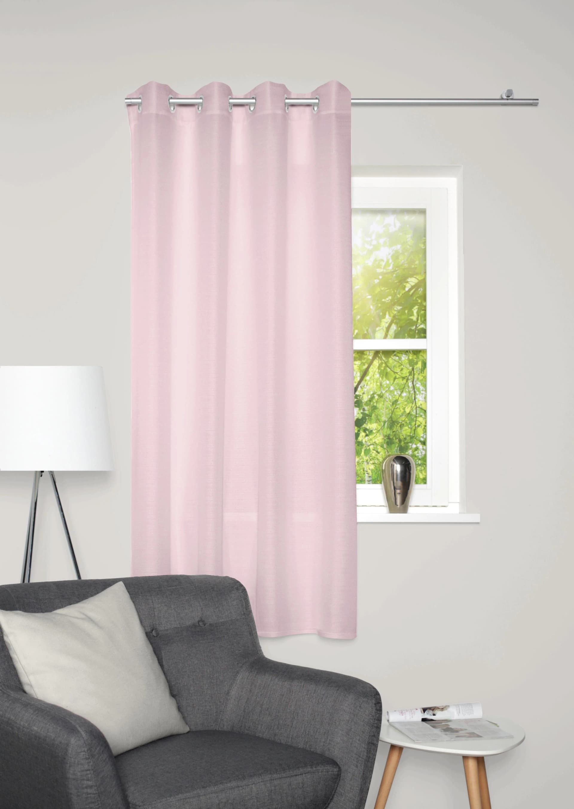 Vorhang HOME BASICS BENOGA Rosa Uni Dekostruktur
