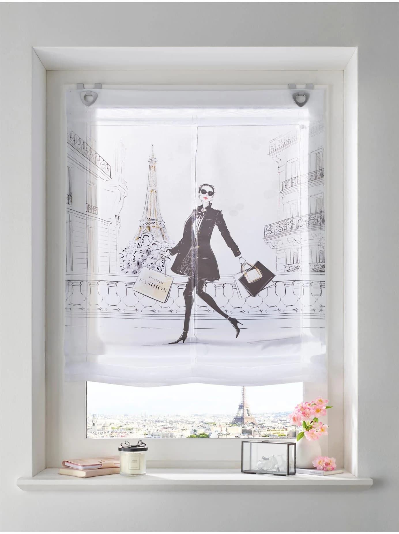 Raffrollo HEINE HOME PARIS FASHION Schwarz-Weiß