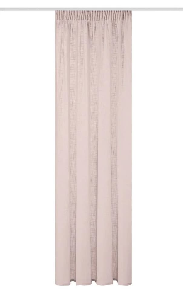 Gardine HOME BASICS SOFTY Rosa Kombibandschal Leinenstruktur