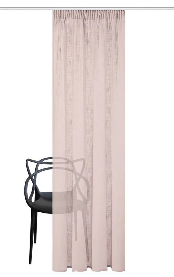 Gardine HOME BASICS SOFTY Rosa Kombibandschal Leinenstruktur - Bild 3