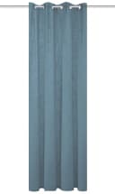 HOME BASICS Gardine SOFTY Rauchblau Leinenstruktur Ösen Bild 1
