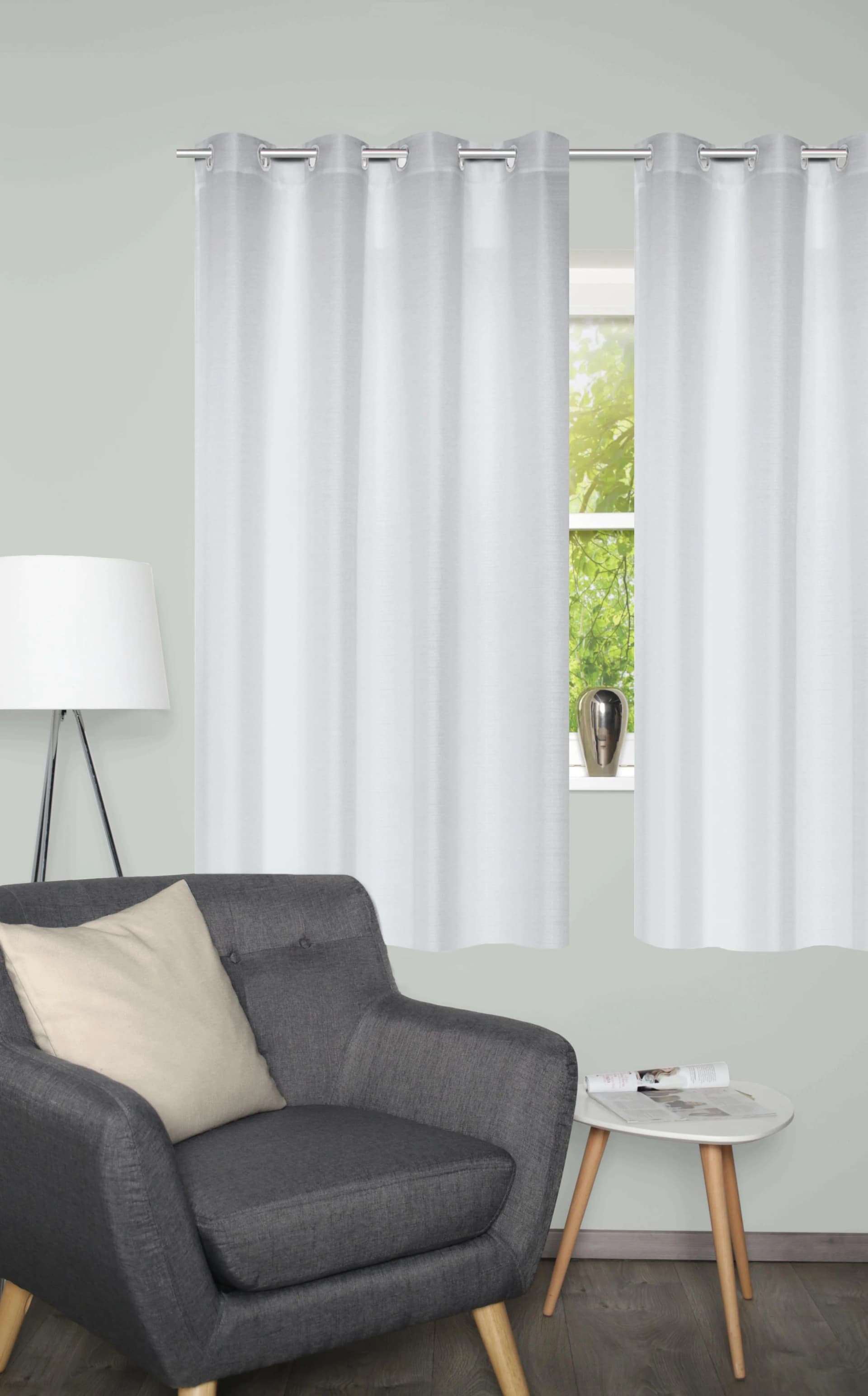 Vorhang HOME BASICS BENOGA 2er Set Silberfarben