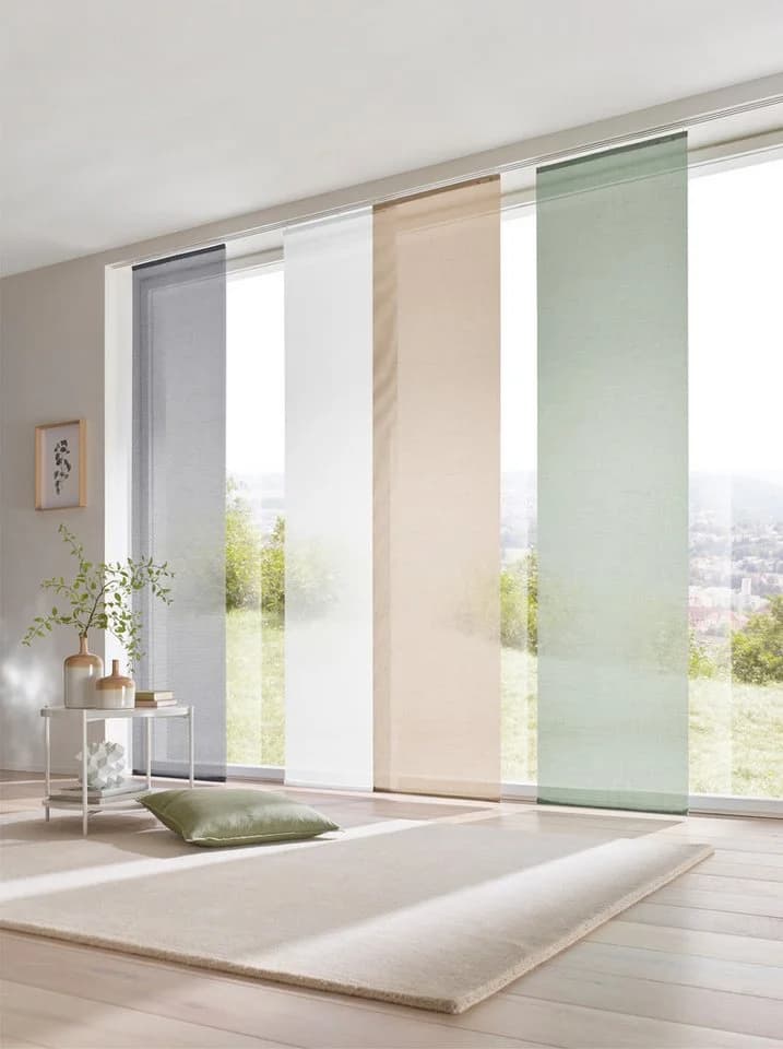 HEINE HOME Schiebegardine Grau Bambus-Optik Klettschiene - Bild 2