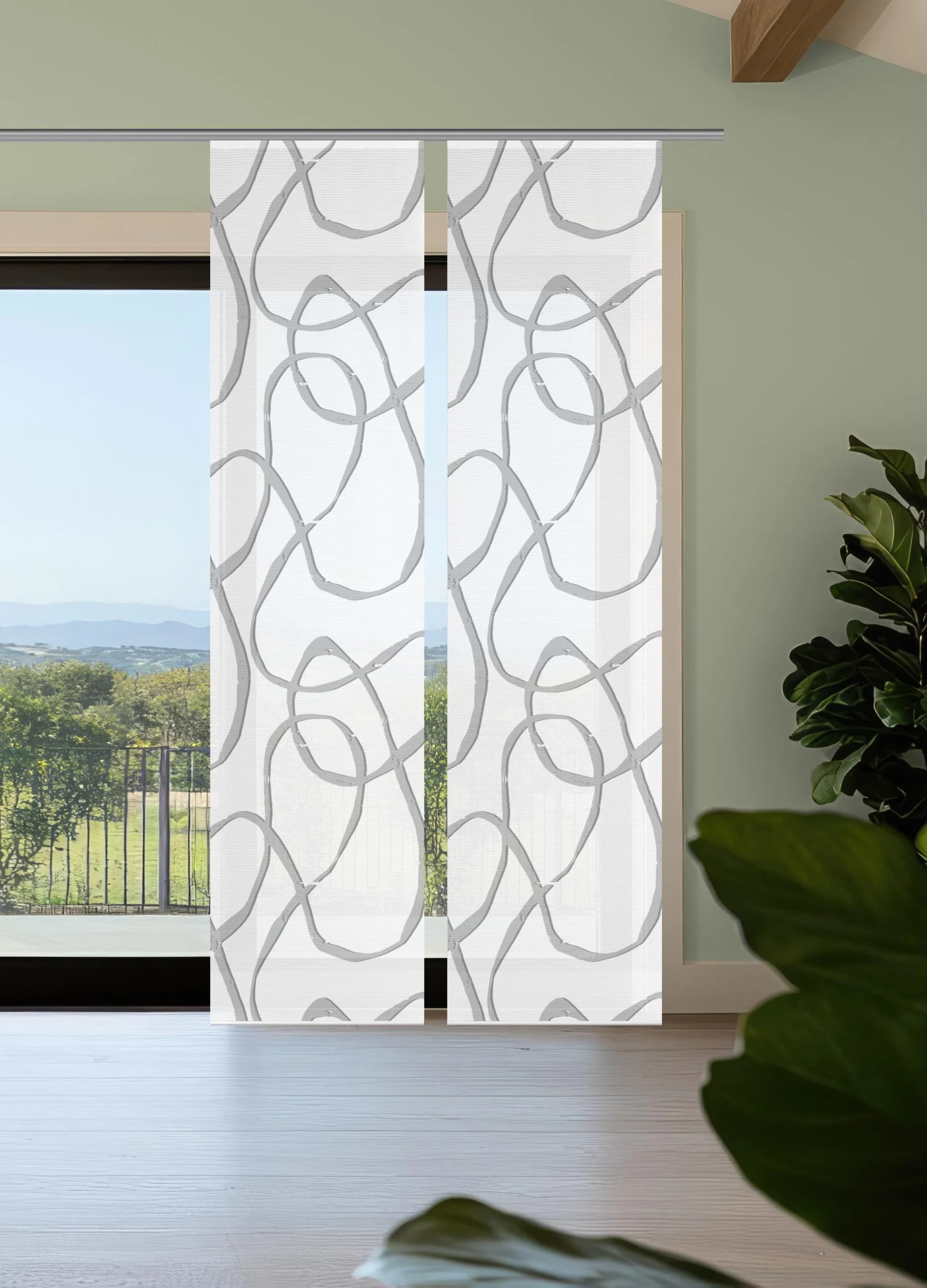 VISION S Schiebegardine OPHELIA Grau 260x60 cm Polyester Set