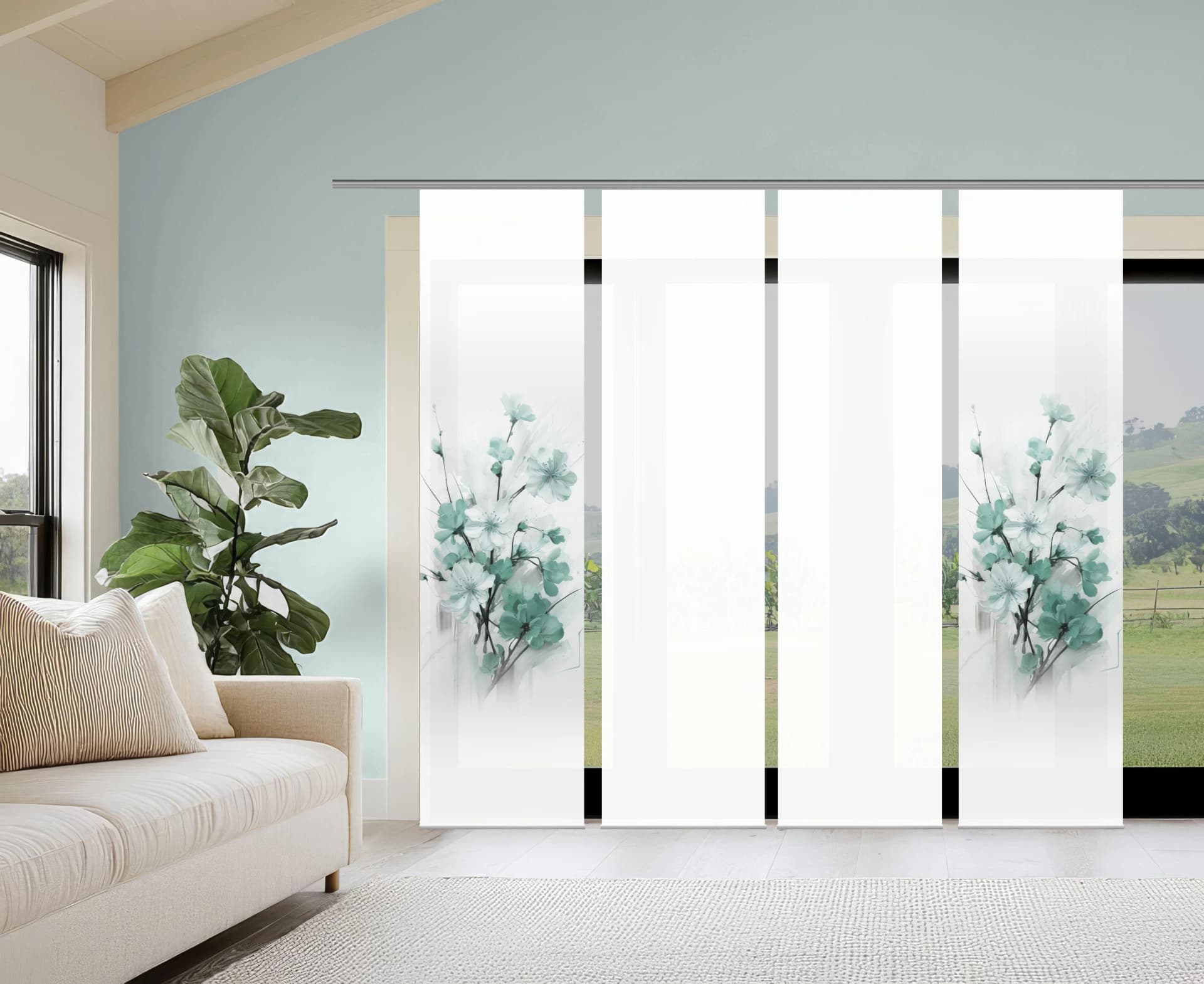 Schiebegardine HOME WOHNIDEEN LOTUS Mint Seidenoptik