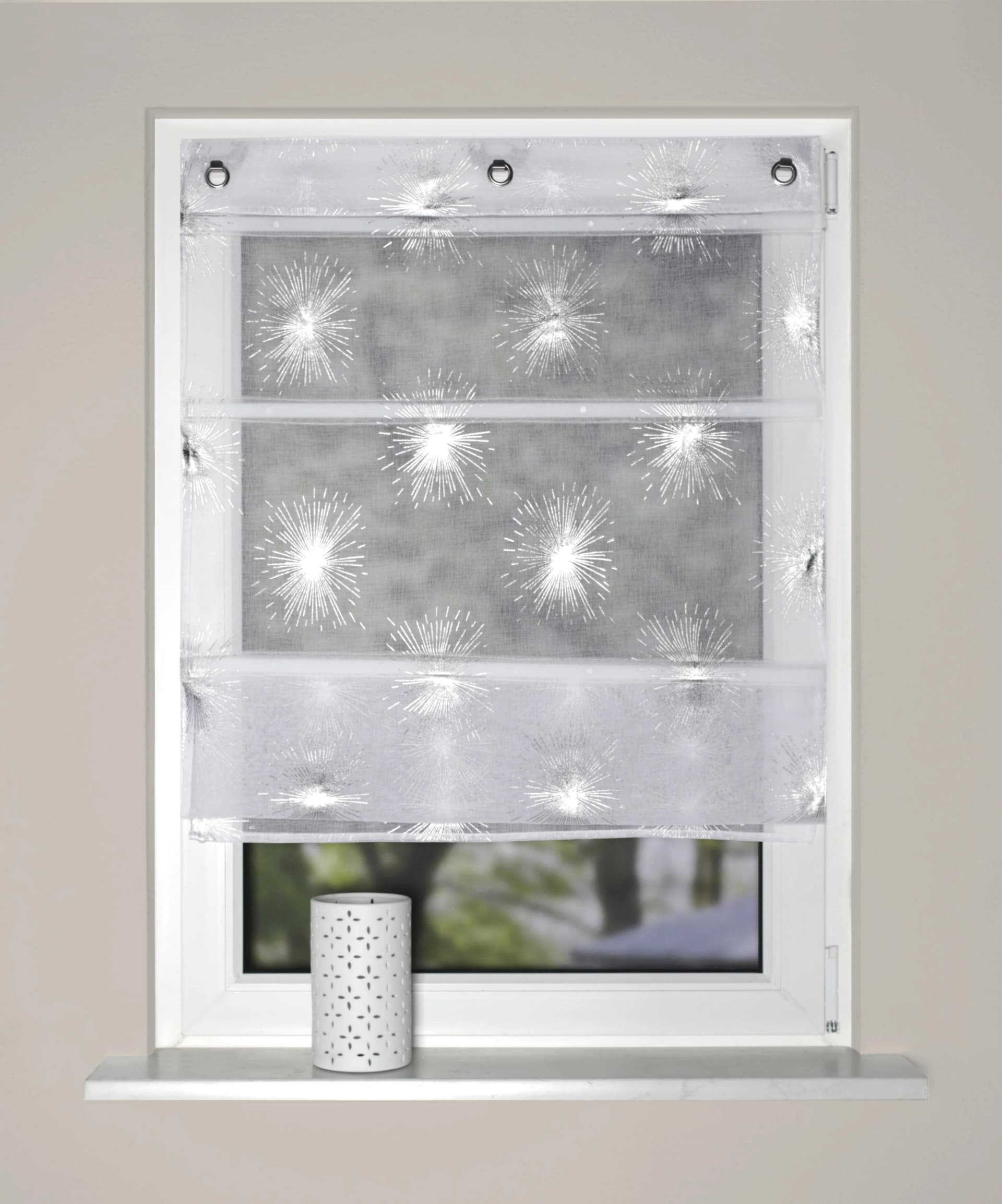 Magnetrollo Silber 45x130 cm Polyester Foliendruck Home Wohnideen