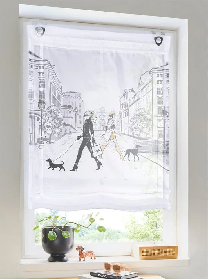 heine Raffrollo Transparent mit Ösen und Paris-Motiv - Bild 2