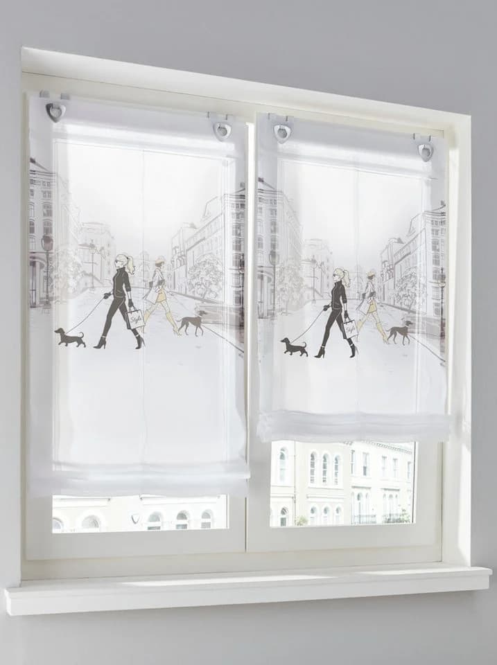 heine Raffrollo Transparent mit Ösen und Paris-Motiv - Bild 5