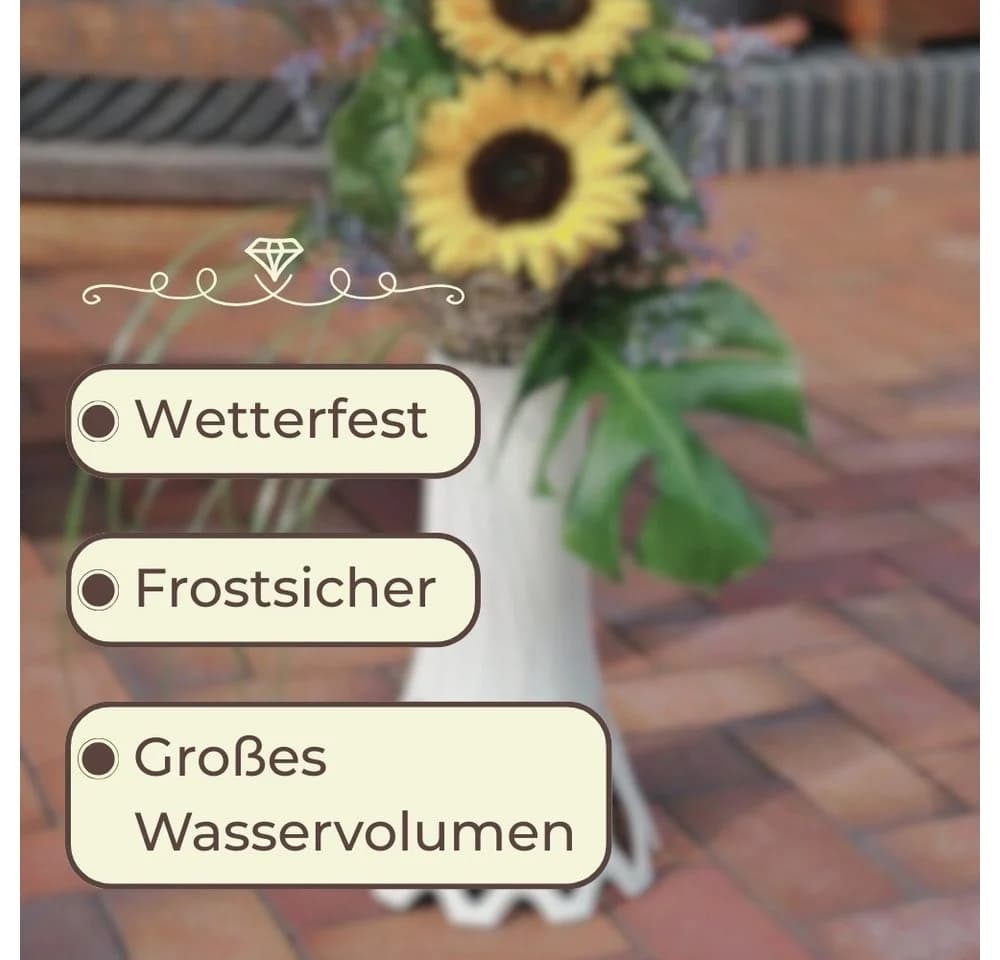 GarPet Grabvase mit Sockel Wetterfest Frostsicher Kunststoff Bronze - Bild 4