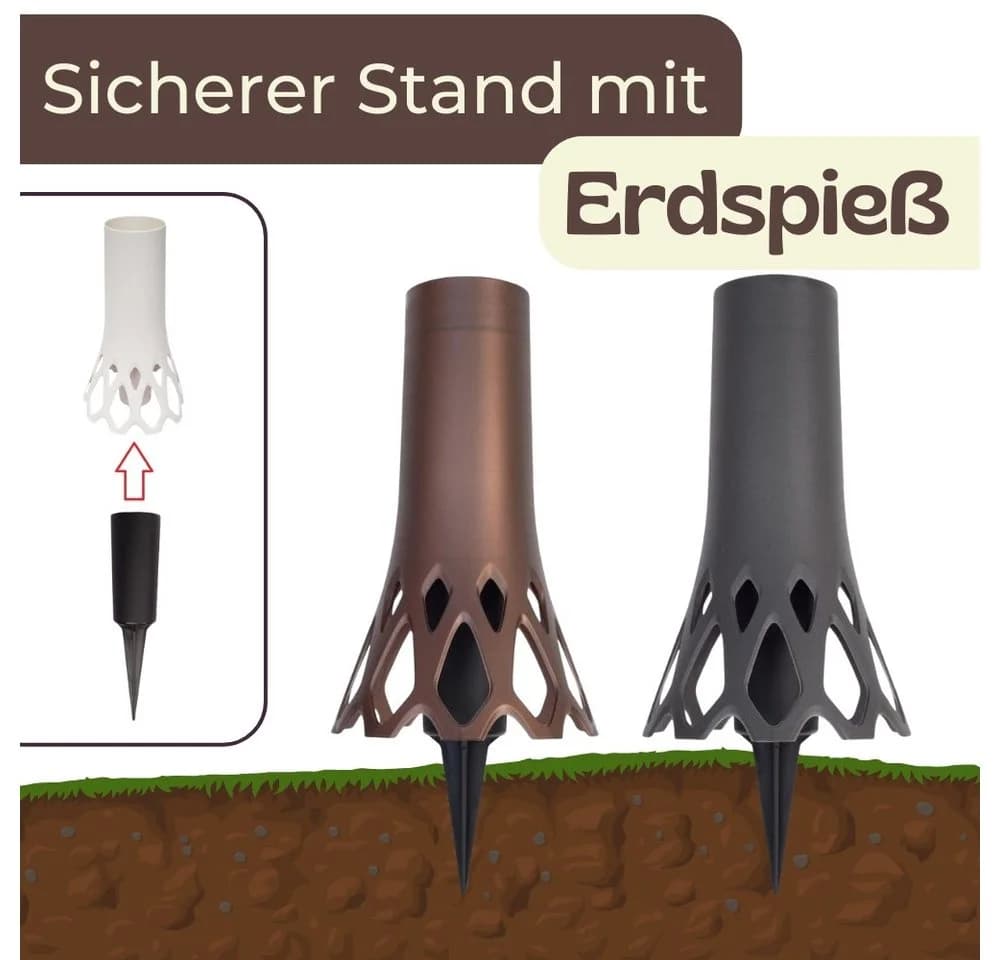 GarPet Grabvase mit Erdspieß Wetterfest Anthrazit/Bronze - Bild 3