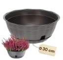 GarPet Pflanzschale Rund Anthrazit mit Untersetzer und Wasserspeicher Bild 2