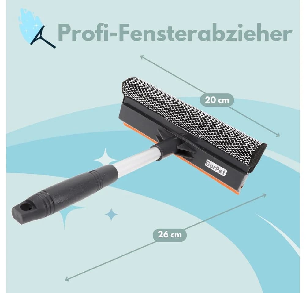 GarPet Duschabzieher 2in1 Fensterwischer mit Schwamm und Gummi
