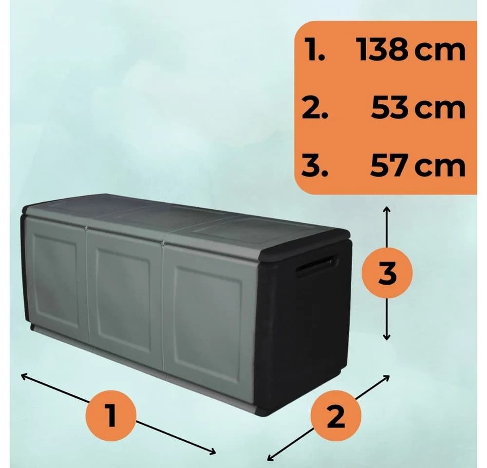 GarPet Gartenbox Aufbewahrungsbox 410 L Wetterfest Kissenbox
