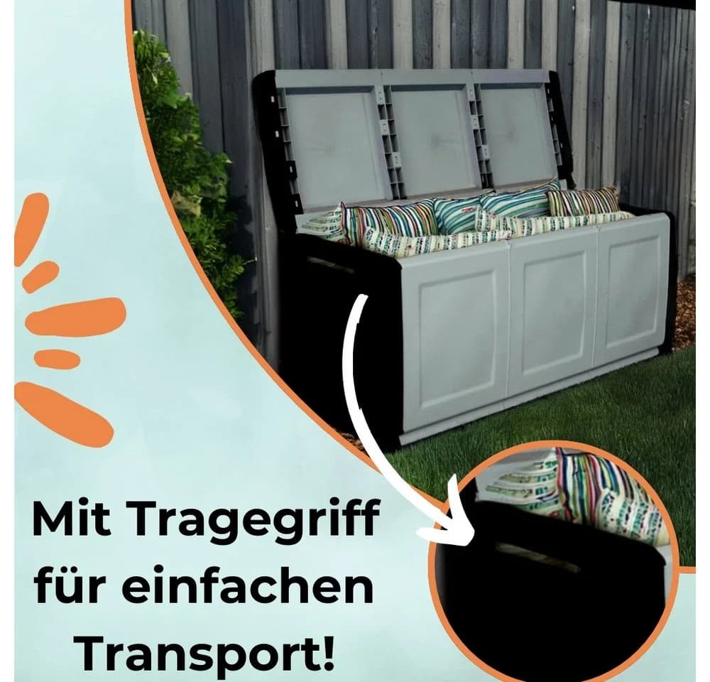 GarPet Gartenbox Aufbewahrungsbox 410 L Wetterfest Kissenbox - Bild 3