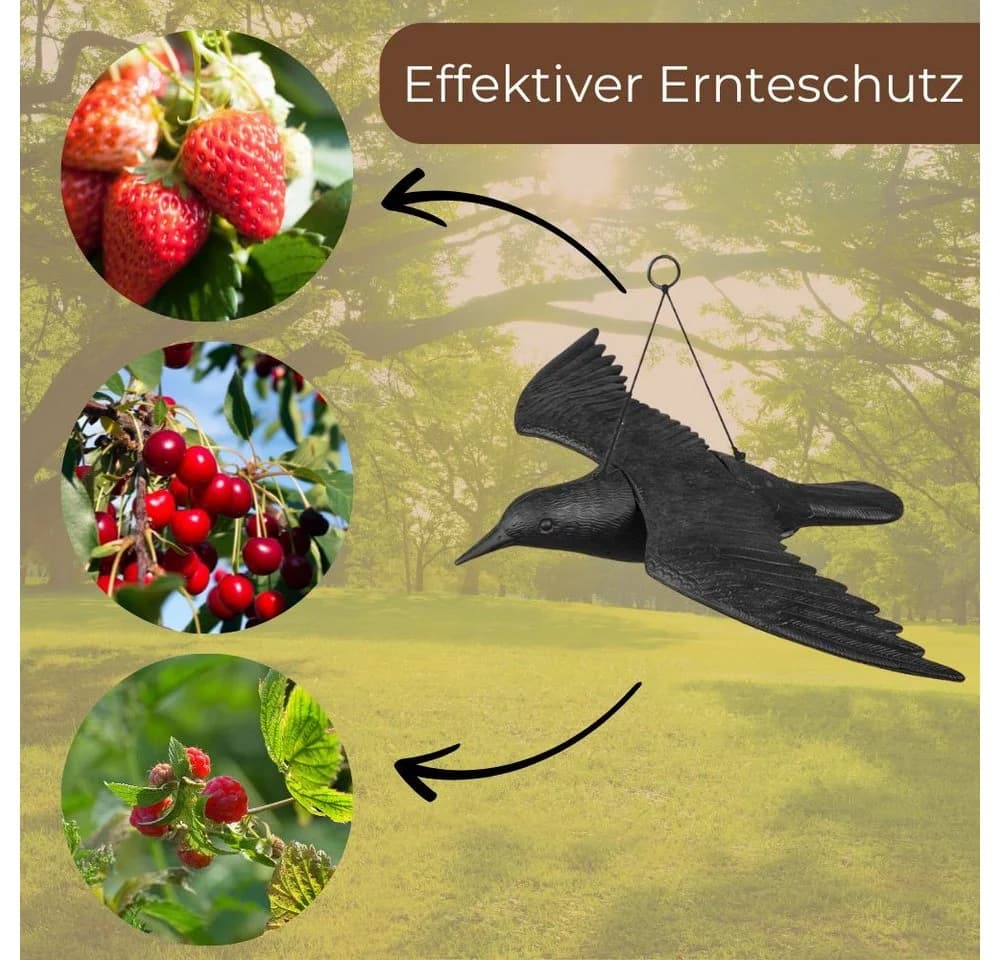 GarPet Vogel-Schreck Taubenabwehr Schwarzer Rabe fliegend - Bild 3