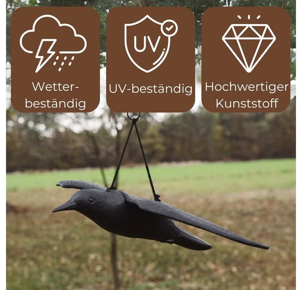 GarPet Vogel-Schreck Taubenabwehr Schwarzer Rabe fliegend - Bild 4