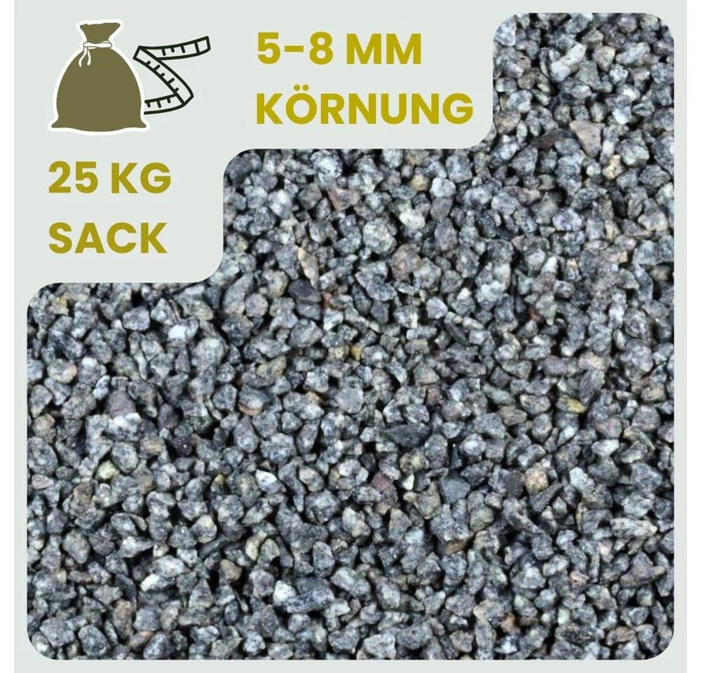 GarPet Zierkies Granit 25 kg Grau - Wetterfester Splitt für Garten & Aquarium