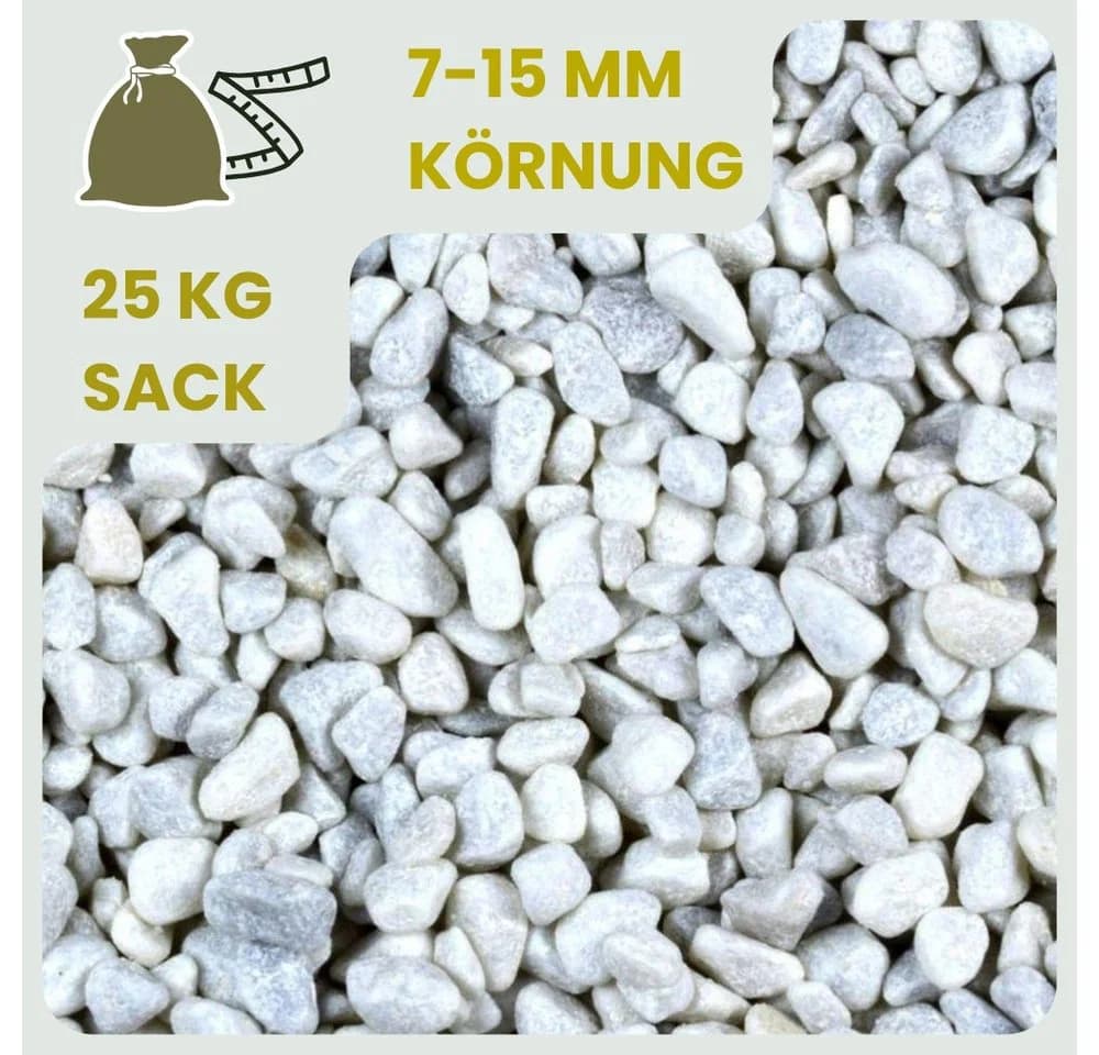 GarPet Carrara Weiß Marmorkies 25 kg Zierkies Garten Aquarium