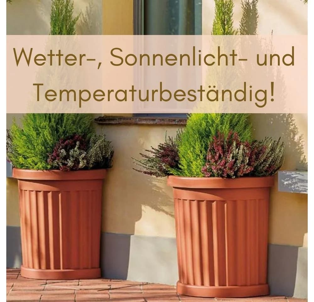 GarPet Pflanzkübel Halbrund Groß 35L Grau Terrakotta - Bild 4