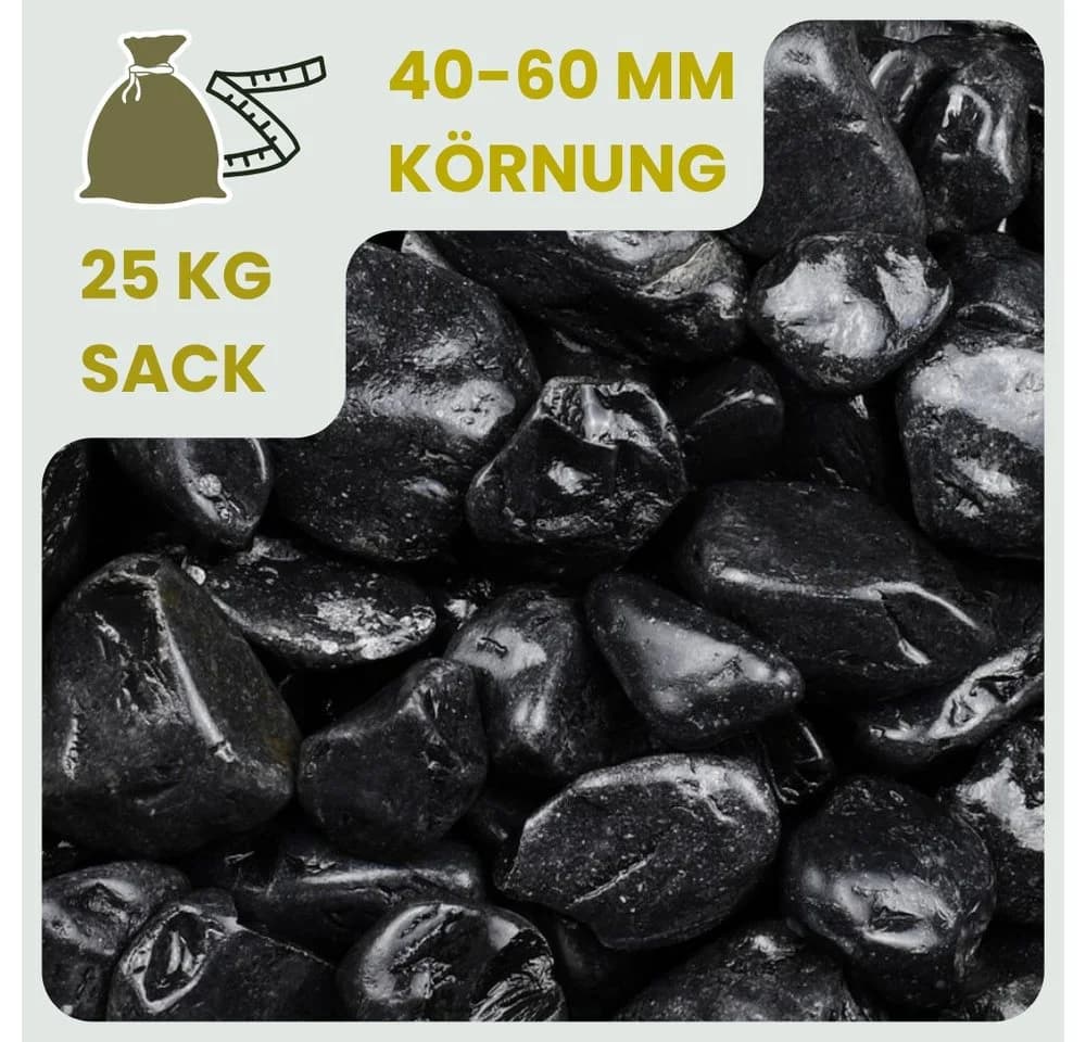 GarPet Nero Ebano Marmorkies 25kg Zierkies Schwarz Anthrazit