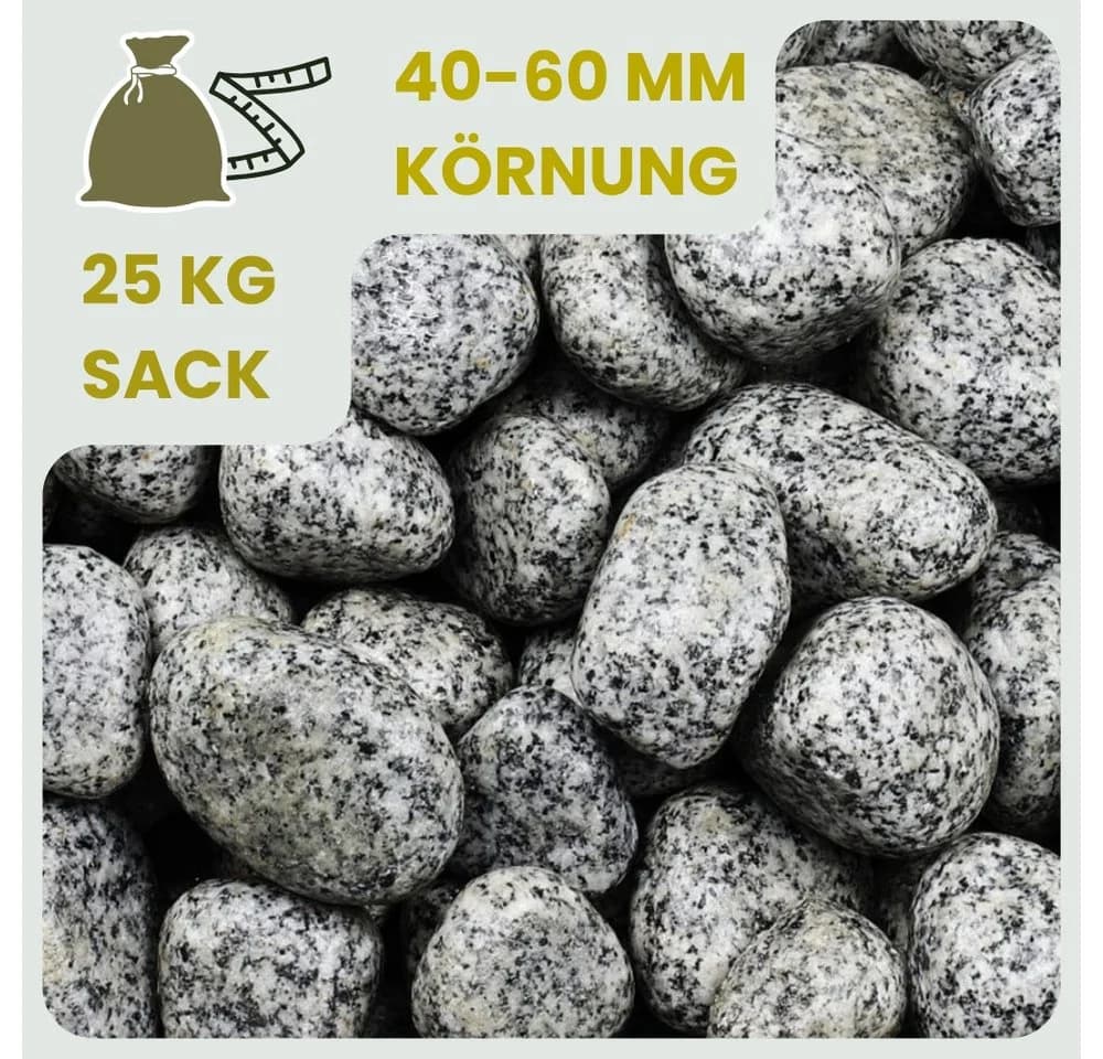 GarPet Zierkies Granit Grau 25kg Gletscherkies Saunastein