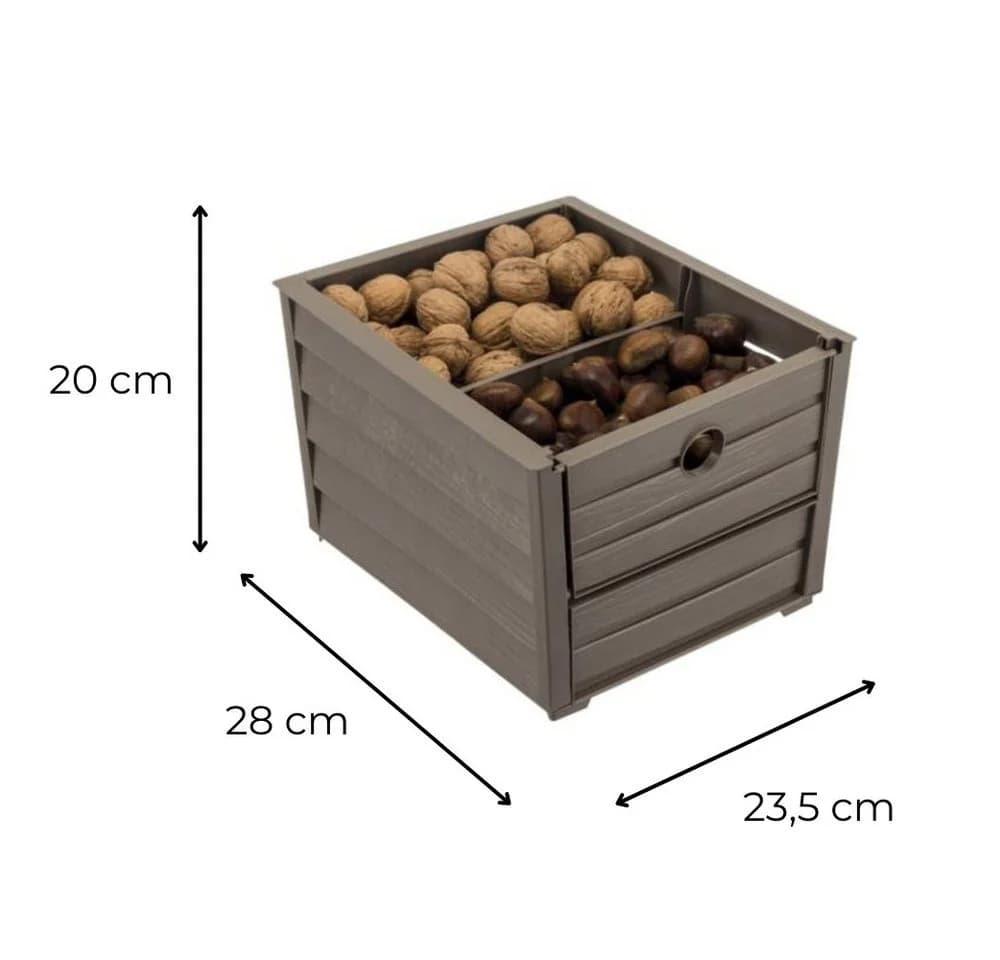 GarPet Kartoffelkiste Braun Holzoptik mit Trenner und Frontklappe
