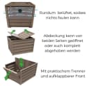 GarPet Kartoffelkiste Braun Holzoptik mit Trenner und Frontklappe Bild 3