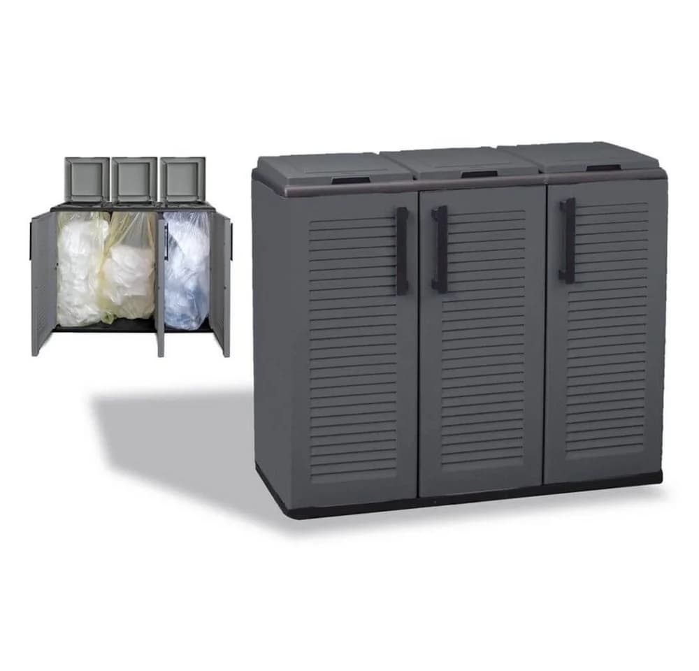 GarPet Mülltrennsystem 3-Fach Schwarz/Grau Polypropylen - Bild 2
