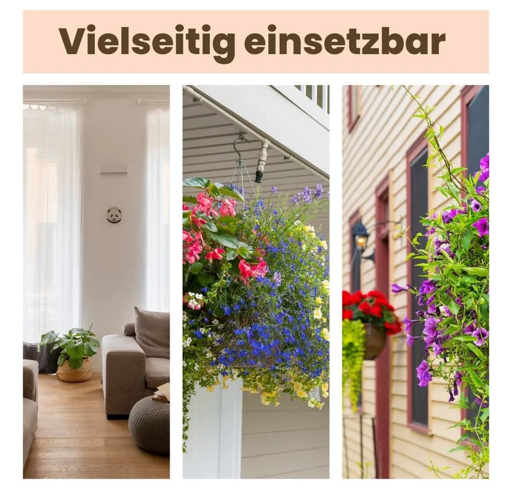 GarPet Blumenampel 3er Set Hängeblumentopf Taupe - Bild 5