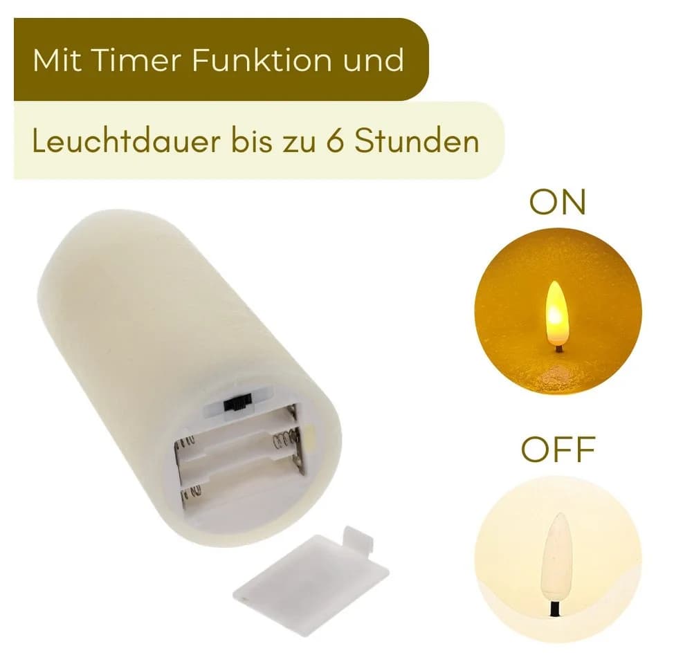 GarPet LED-Kerze mit Timerfunktion und Echtwachs-Hülle - Bild 4