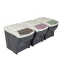GarPet Mülltrennsystem 3x20L Mülleimer Küche Unterschrank grau Bild 2