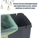 GarPet Mülltrennsystem 3x20L Mülleimer Küche Unterschrank grau Bild 4