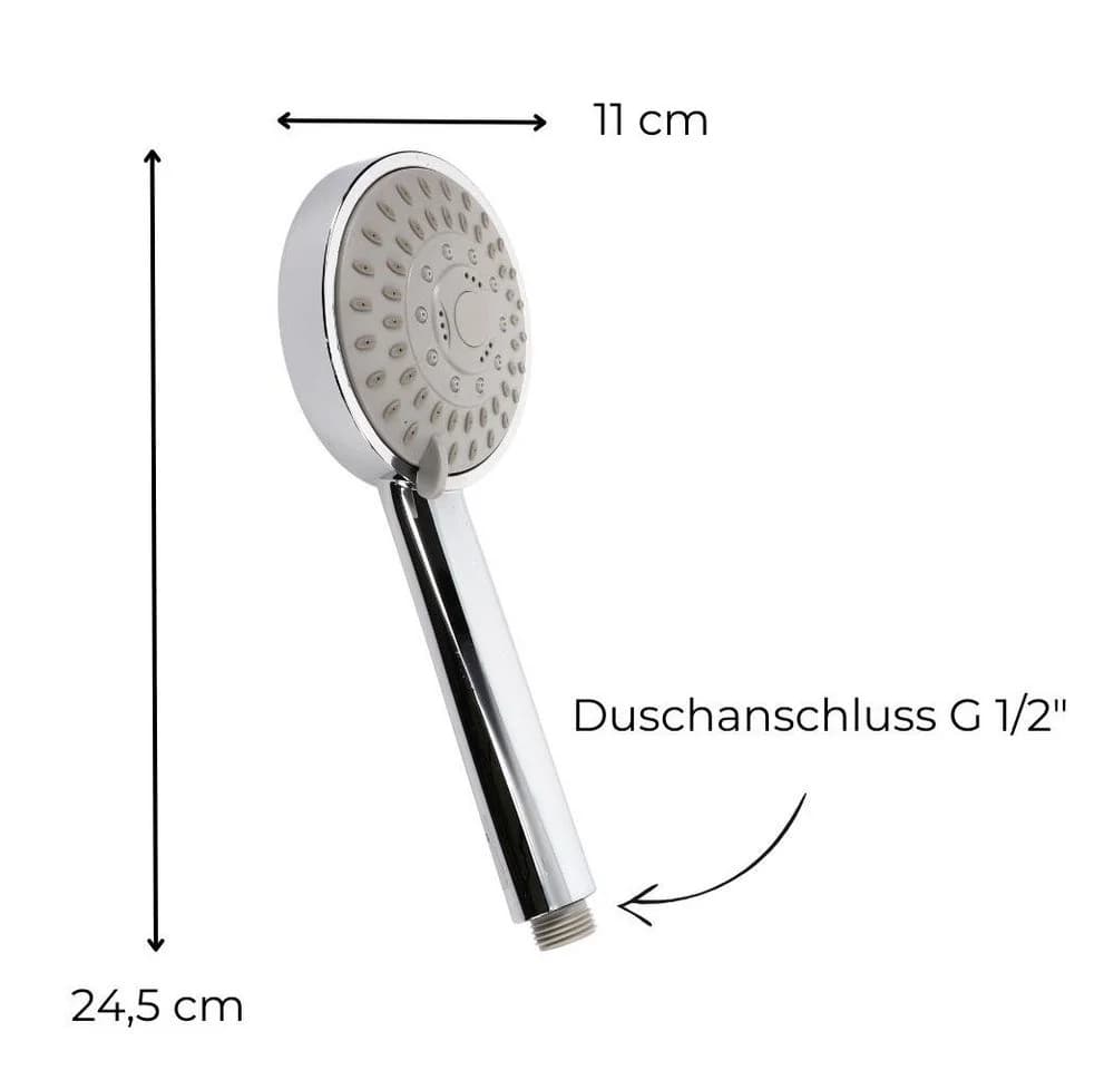 GarPet Handbrause Duschkopf 5 Funktion Chromfarben