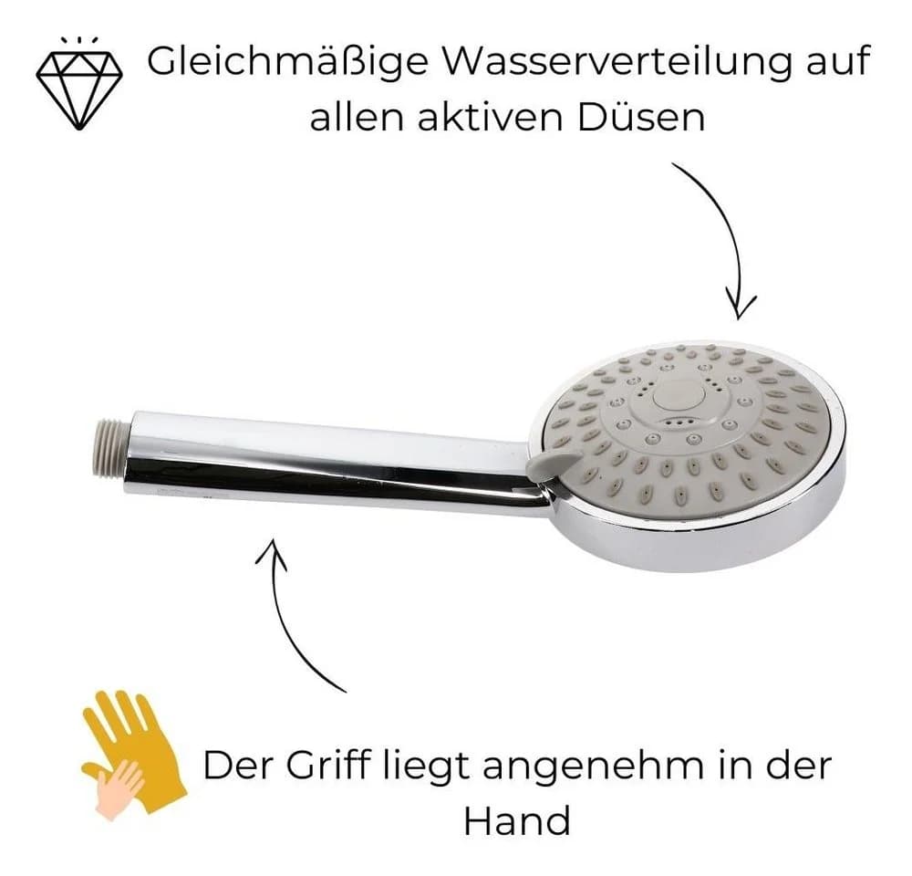 GarPet Handbrause Duschkopf 5 Funktion Chromfarben - Bild 5