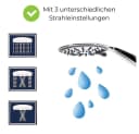 GarPet Handbrause Duschkopf 3 Funktion Chrom Modern Bild 3