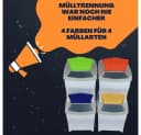 GarPet Mülltrennsystem 4 Fächer Bunt Kunststoff Bild 3