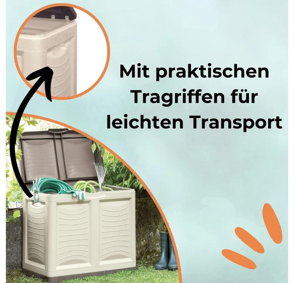 GarPet Gartenbox 220L Wetterfest Taupe/Braun Kunststoff - Bild 3