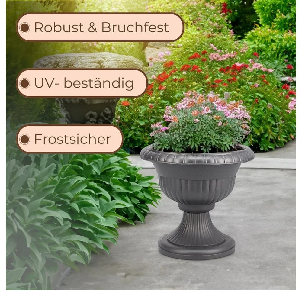 GarPet Blumentopf 2er Set Grau 30 cm - Bild 4
