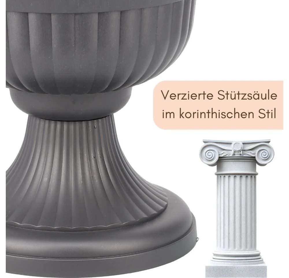 GarPet Blumentopf 2er Set Grau 30 cm - Bild 5