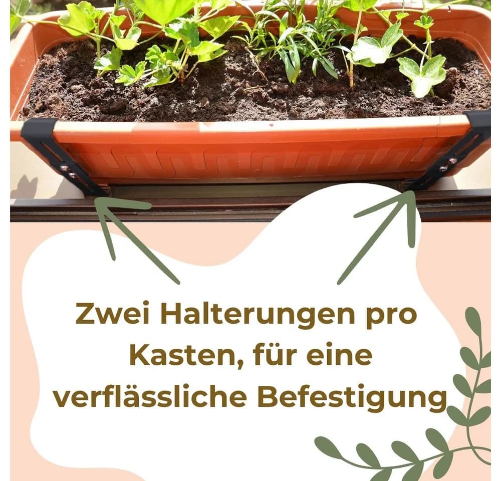 GarPet Blumenkastenhalter 4er Set Anthrazit Bohrungsfrei - Bild 4