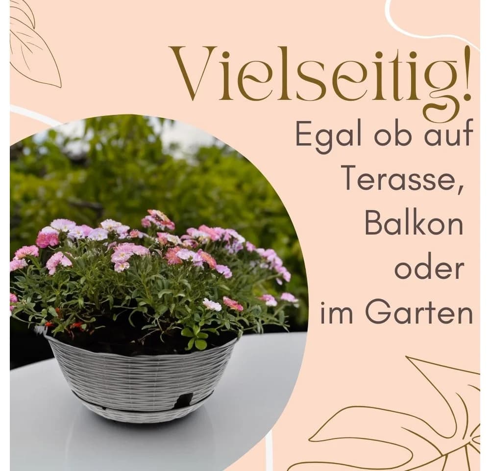 GarPet Pflanzschale 2er Set Anthrazit mit Gießschacht - Bild 5