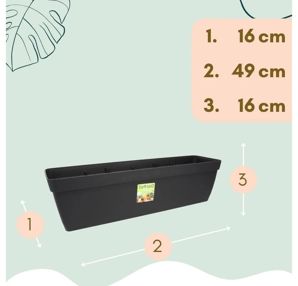 GarPet Balkonkasten 4er Set Anthrazit mit Wasserspeicher