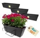 GarPet Balkonkasten 4er Set Anthrazit mit Wasserspeicher Bild 2