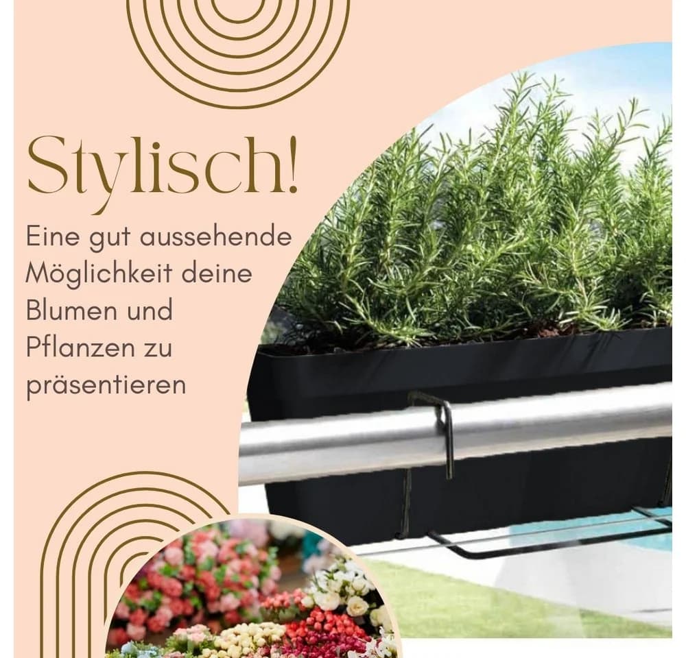 GarPet Balkonkasten 4er Set Anthrazit mit Wasserspeicher - Bild 3