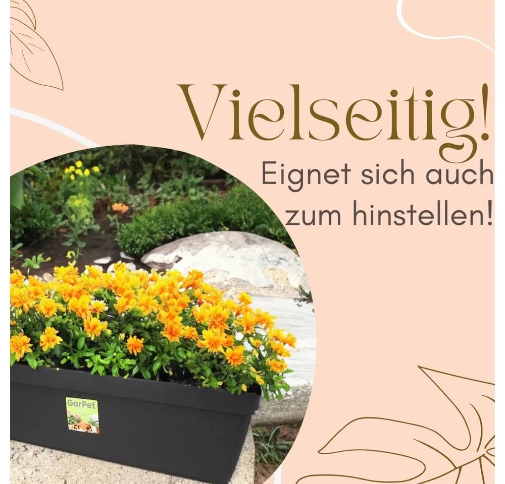 GarPet Balkonkasten 4er Set Anthrazit mit Wasserspeicher - Bild 5